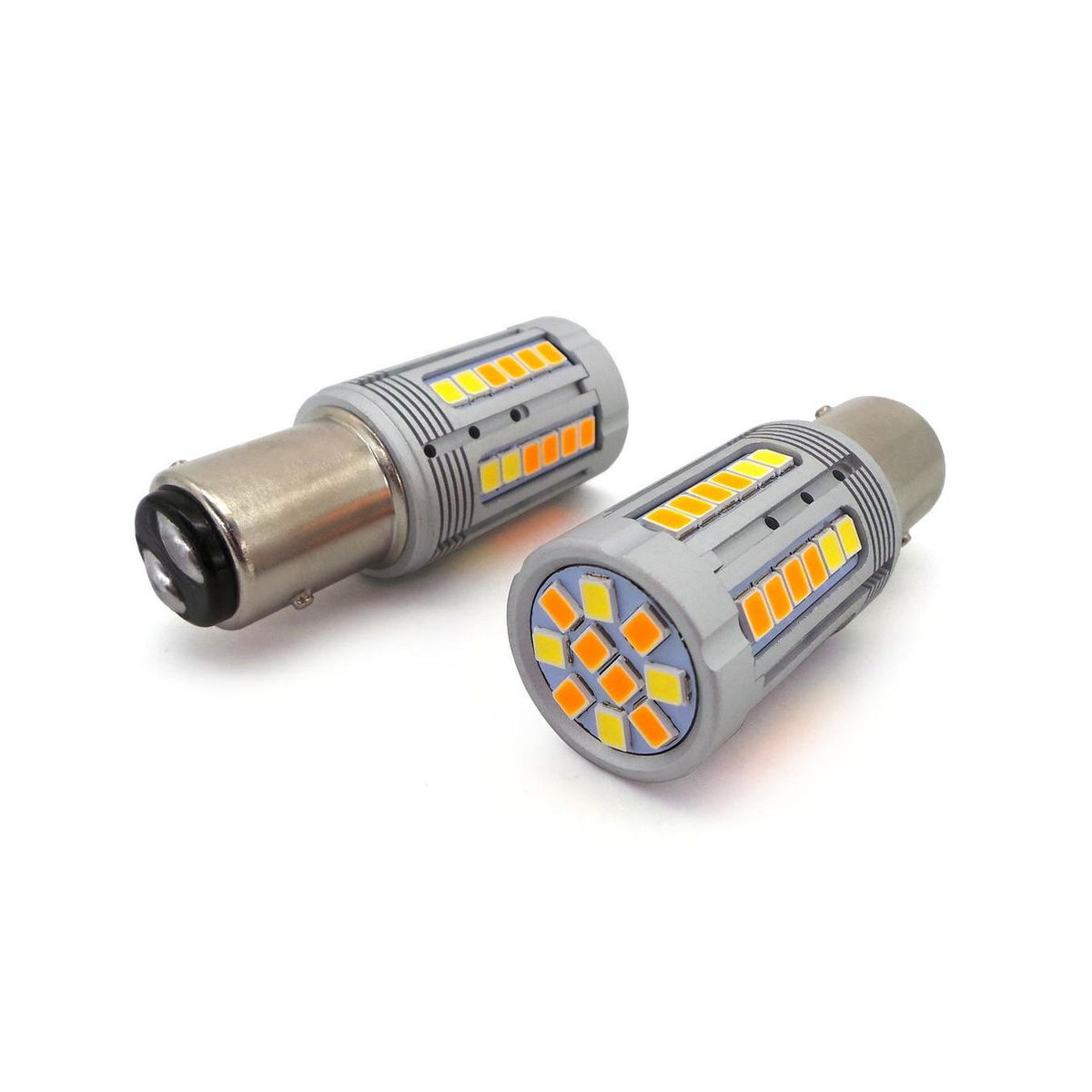 motoLEDy 2er Set P21/5W LED BAY15D Birnen 12-24V Weiß-Orange für Off-Road Anwendungen - Bild 2
