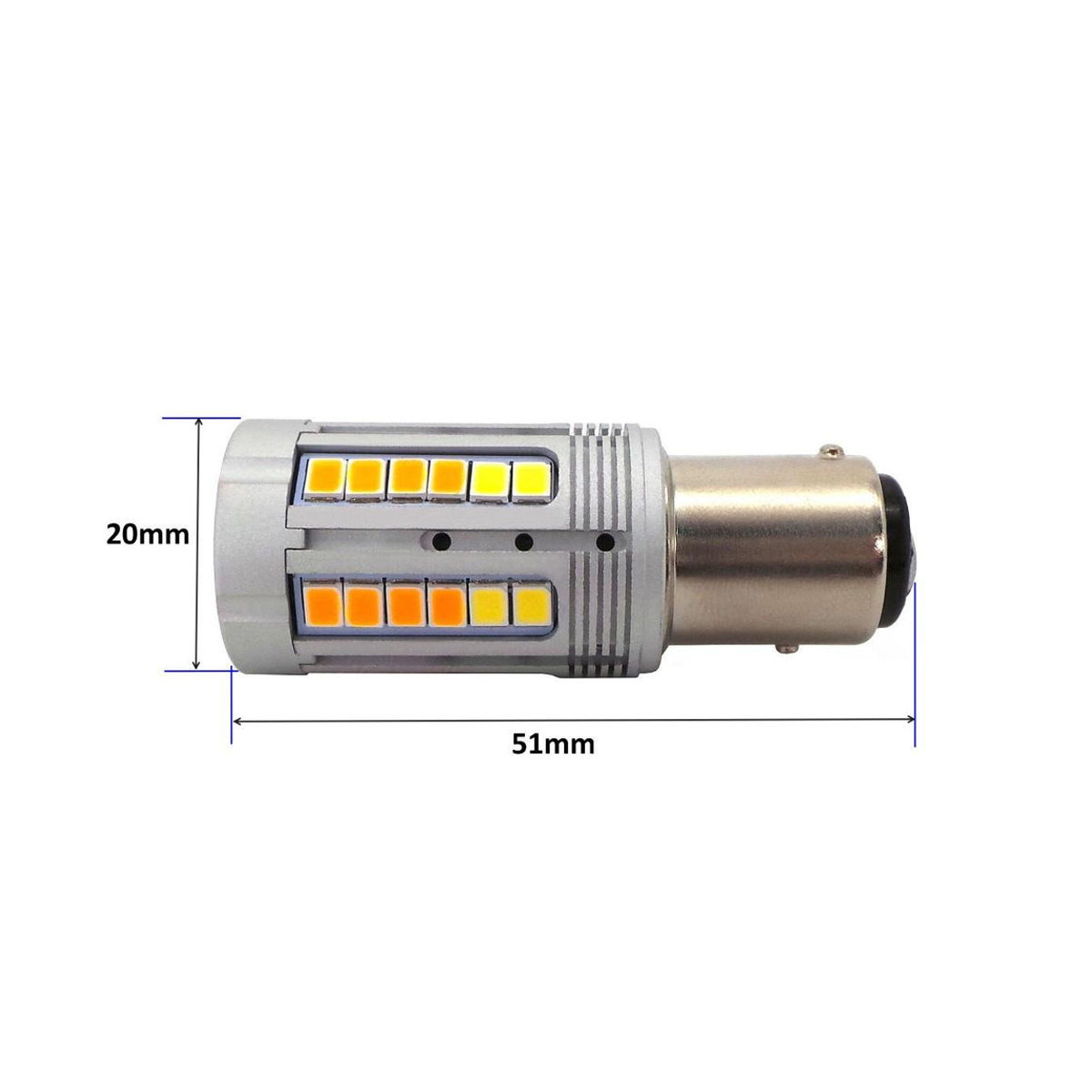 motoLEDy 2er Set P21/5W LED BAY15D Birnen 12-24V Weiß-Orange für Off-Road Anwendungen - Bild 5