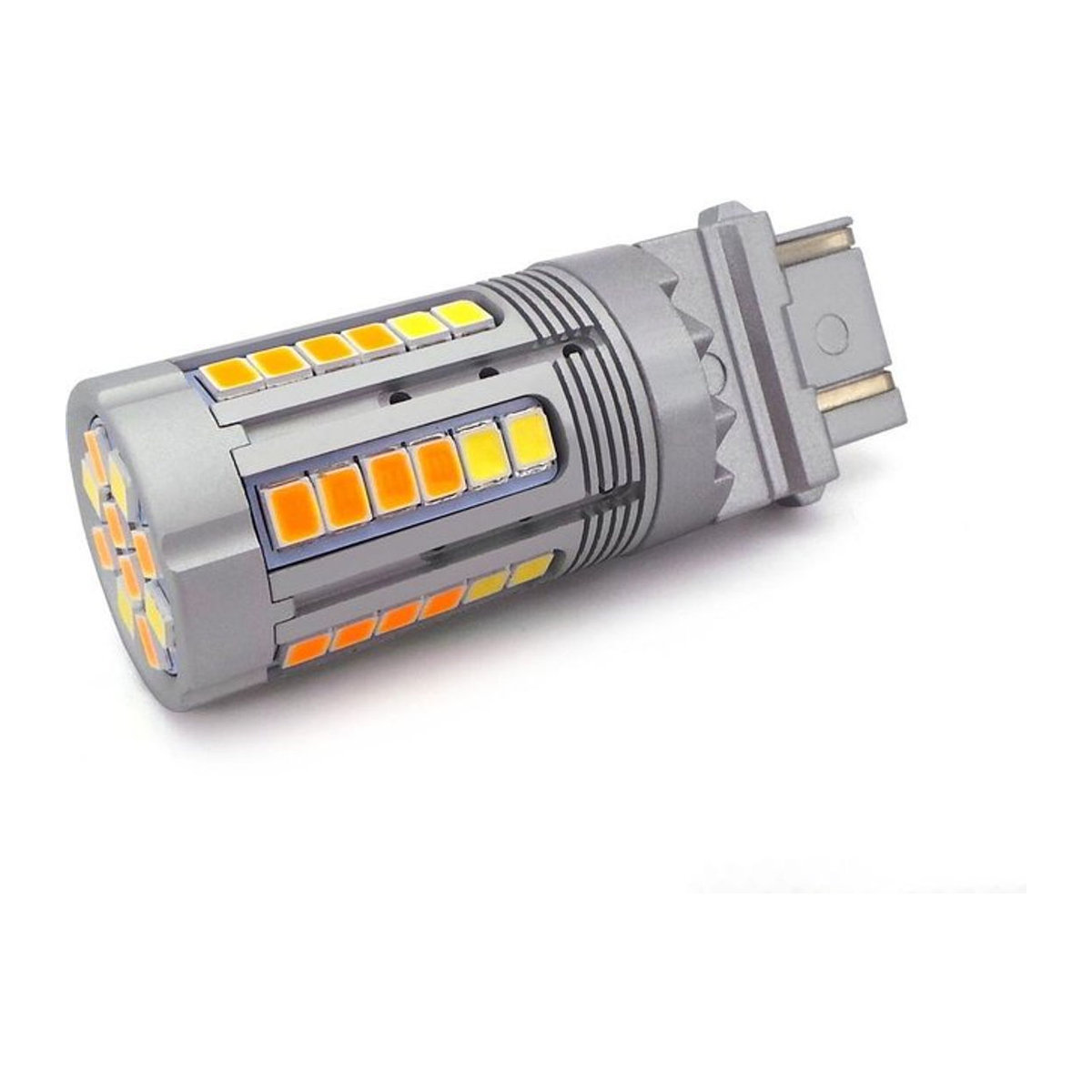 motoLEDy 2er Set P27/7W LED-Birnen 3157 12-24V CANBUS Fehlerfrei Kaltweiß-Orange - Bild 1