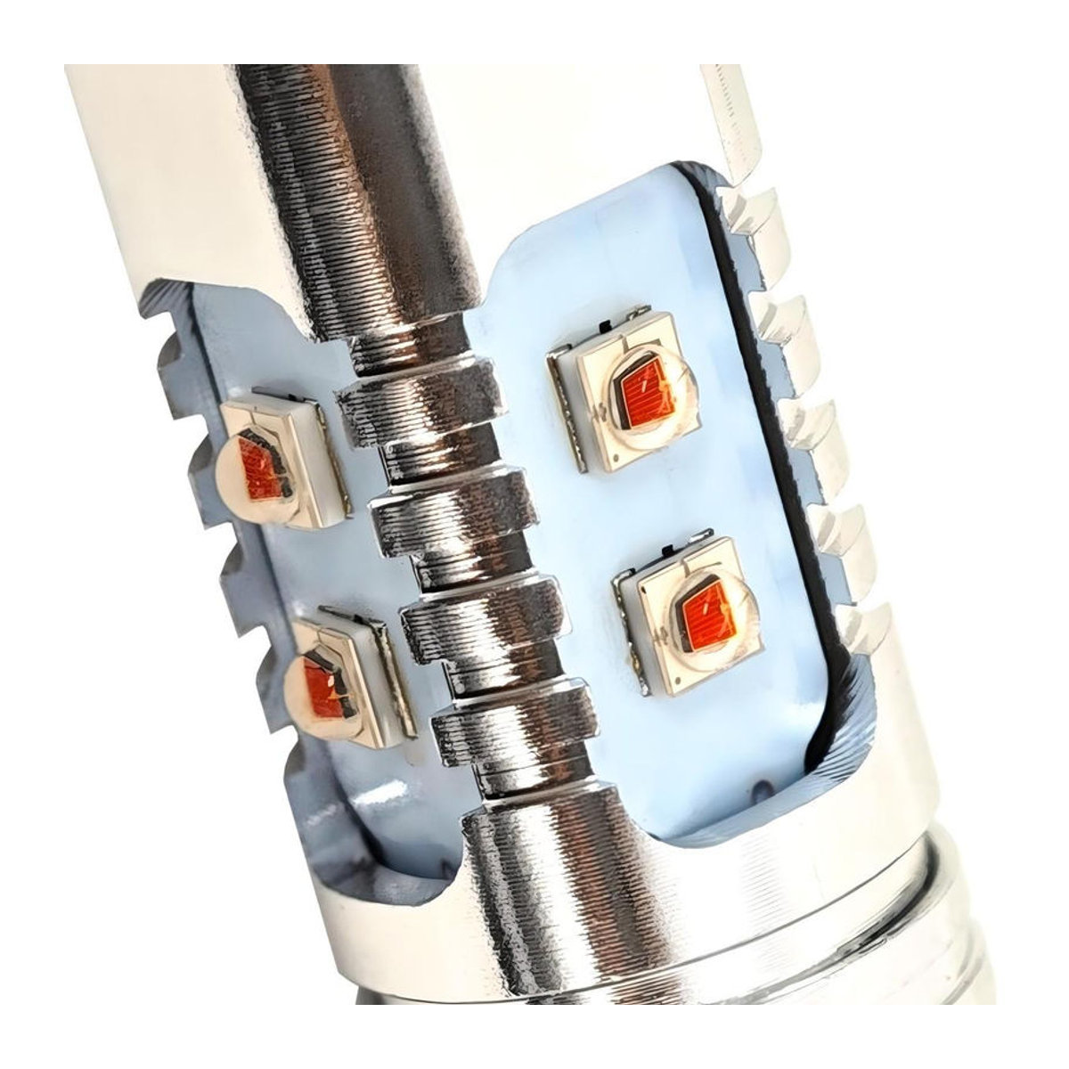 motoLEDy 2er Set PW24W LED Leuchtmittel 12-24V CANBUS in Orange für rote Off-Road Linsen - Bild 5