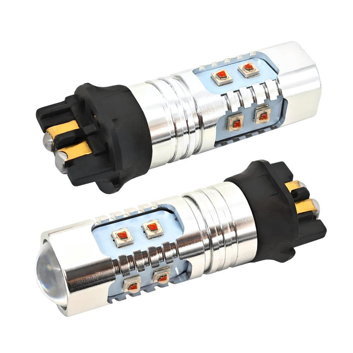 motoLEDy 2er Set PW24W LED Leuchtmittel 12-24V CANBUS in Orange für rote Off-Road Linsen - Bild 6