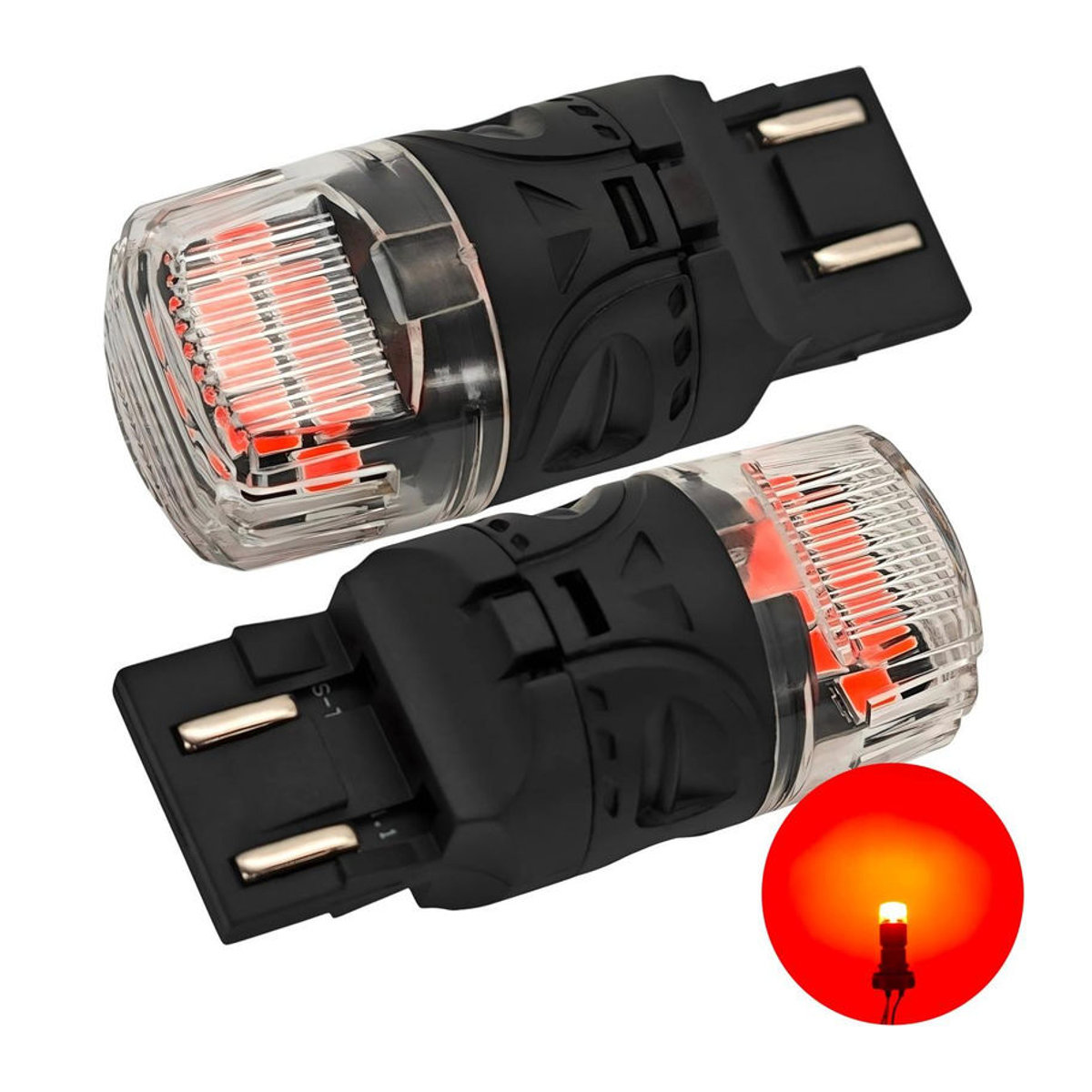 motoLEDy 2er Set W21/5W LED Birnen 7443 12V CANBUS 1800lm Rot Off-Road - Bild 11