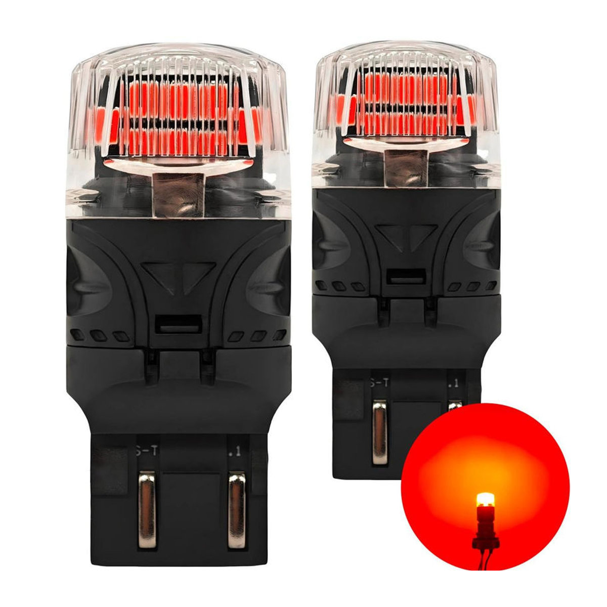 motoLEDy 2er Set W21/5W LED Birnen 7443 12V CANBUS 1800lm Rot Off-Road - Bild 5