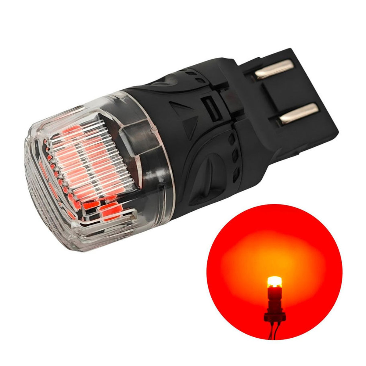 motoLEDy 2er Set W21/5W LED Birnen 7443 12V CANBUS 1800lm Rot Off-Road - Bild 6