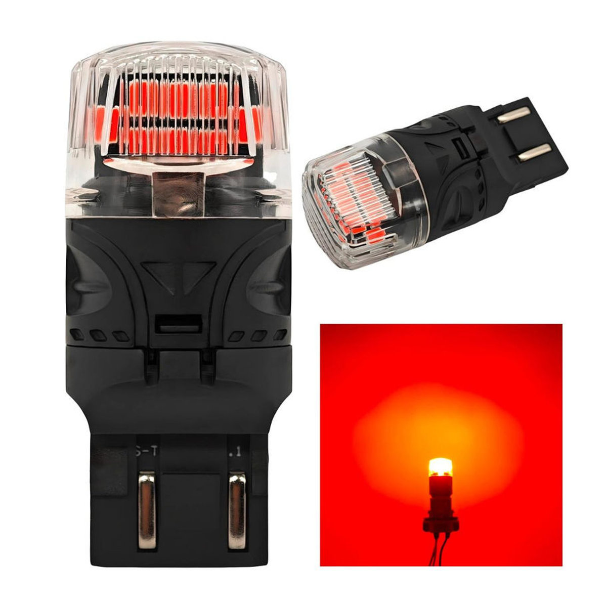 motoLEDy 2er Set W21/5W LED Birnen 7443 12V CANBUS 1800lm Rot Off-Road - Bild 7