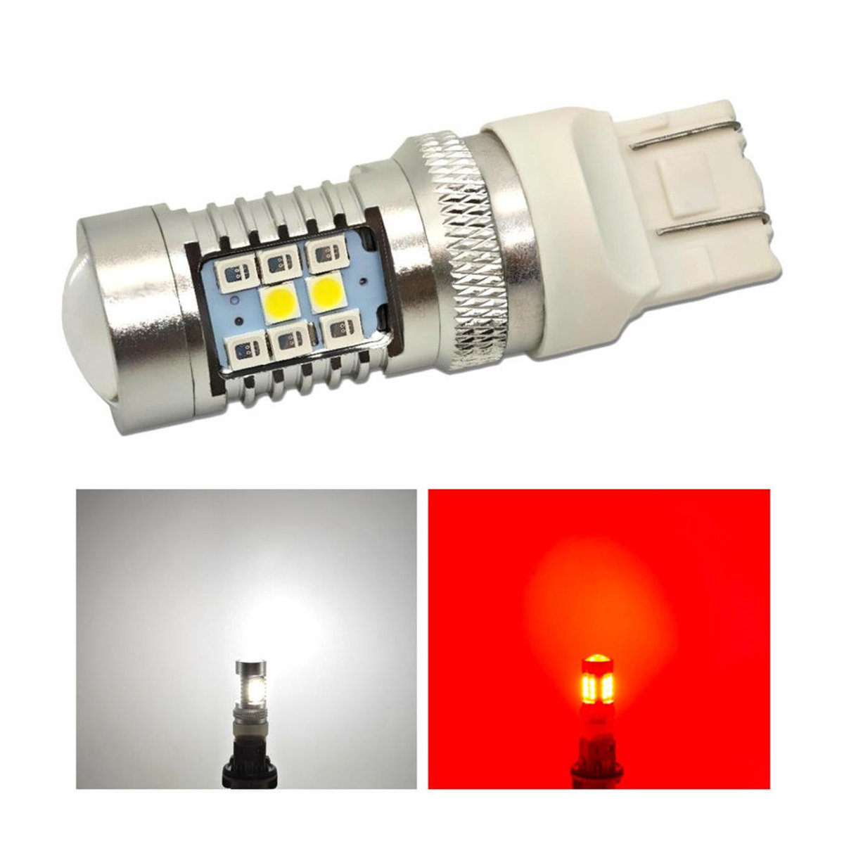 motoLEDy 2er Set W21/5W LED Birnen 7443 12V CANBUS zweifarbig Weiß-Rot Kaltweiß für Off-Road - Bild 7