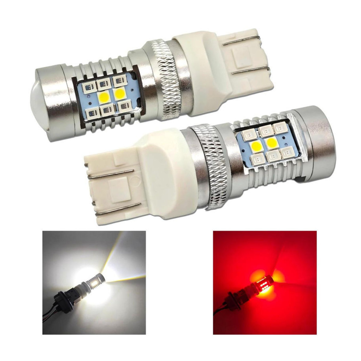 motoLEDy 2er Set W21/5W LED Birnen 7443 12V CANBUS zweifarbig Weiß-Rot Kaltweiß für Off-Road - Bild 8