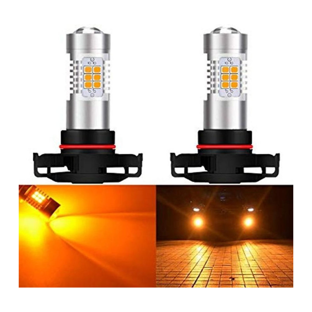motoLEDy LED-Birnen H16 12-24V CANBUS Orange für Off-Road, 2 Stück - Bild 1