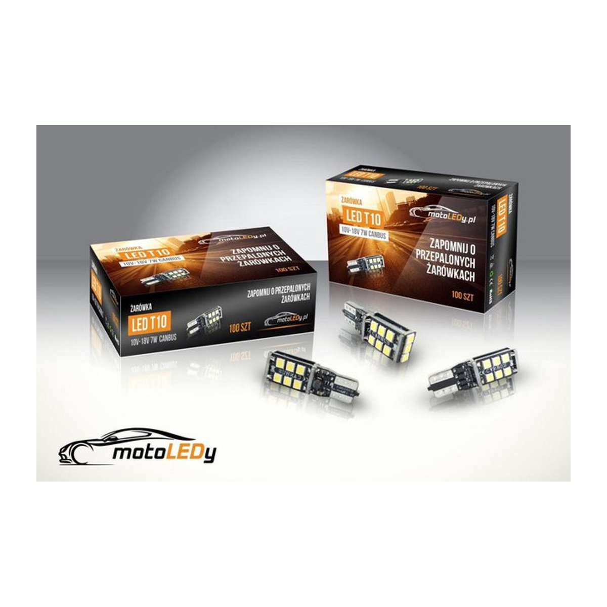 motoLEDy LED-Lampen T10 W10W 560lm CANBUS Kaltweiß 4er-Set - Bild 1