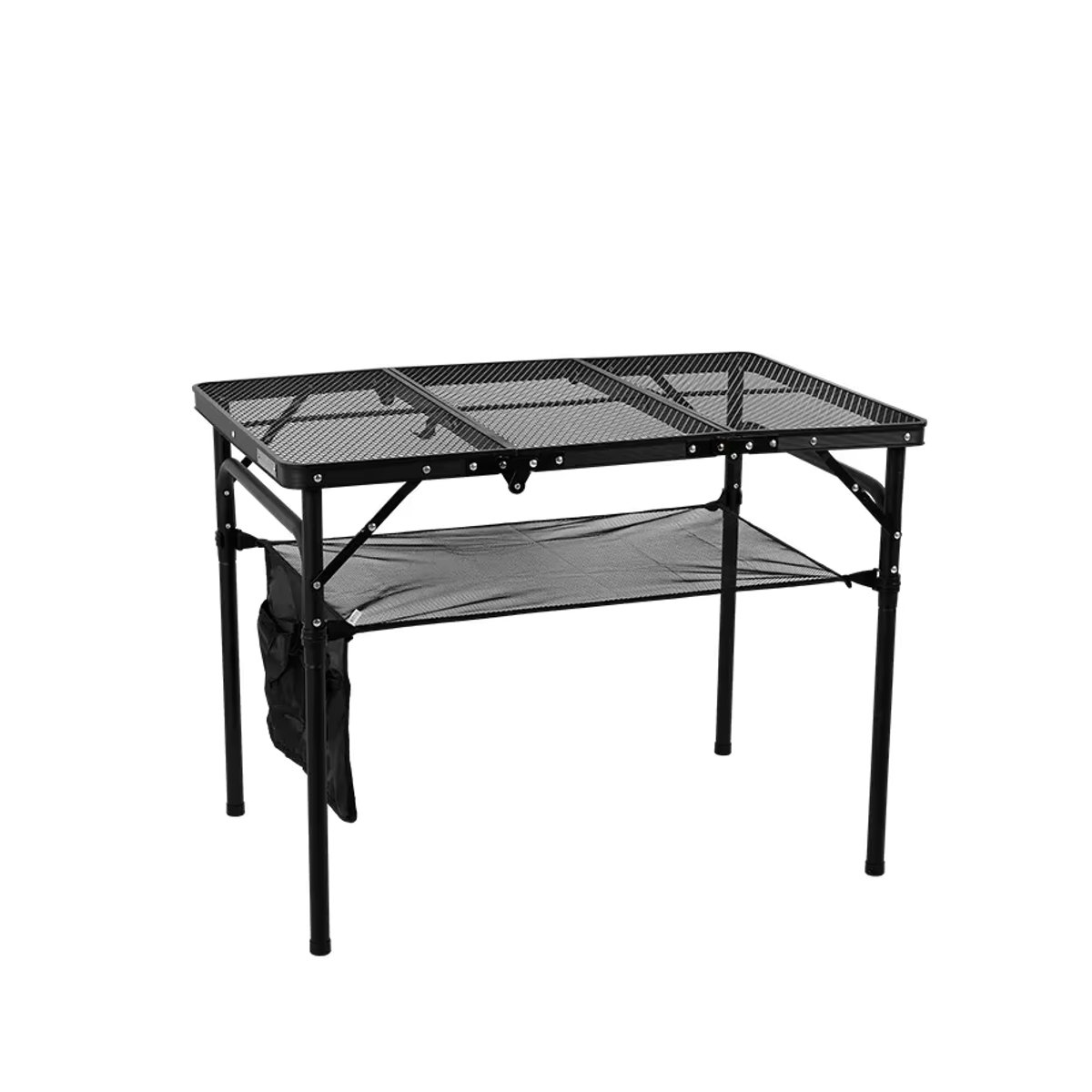 Mountain hiker Tragbarer Camping Klapptisch aus Aluminiumlegierung in Schwarz mit Höhenverstellung und Mesh-Oberfläche für Outdoor, Grillen und Picknick - Bild 4