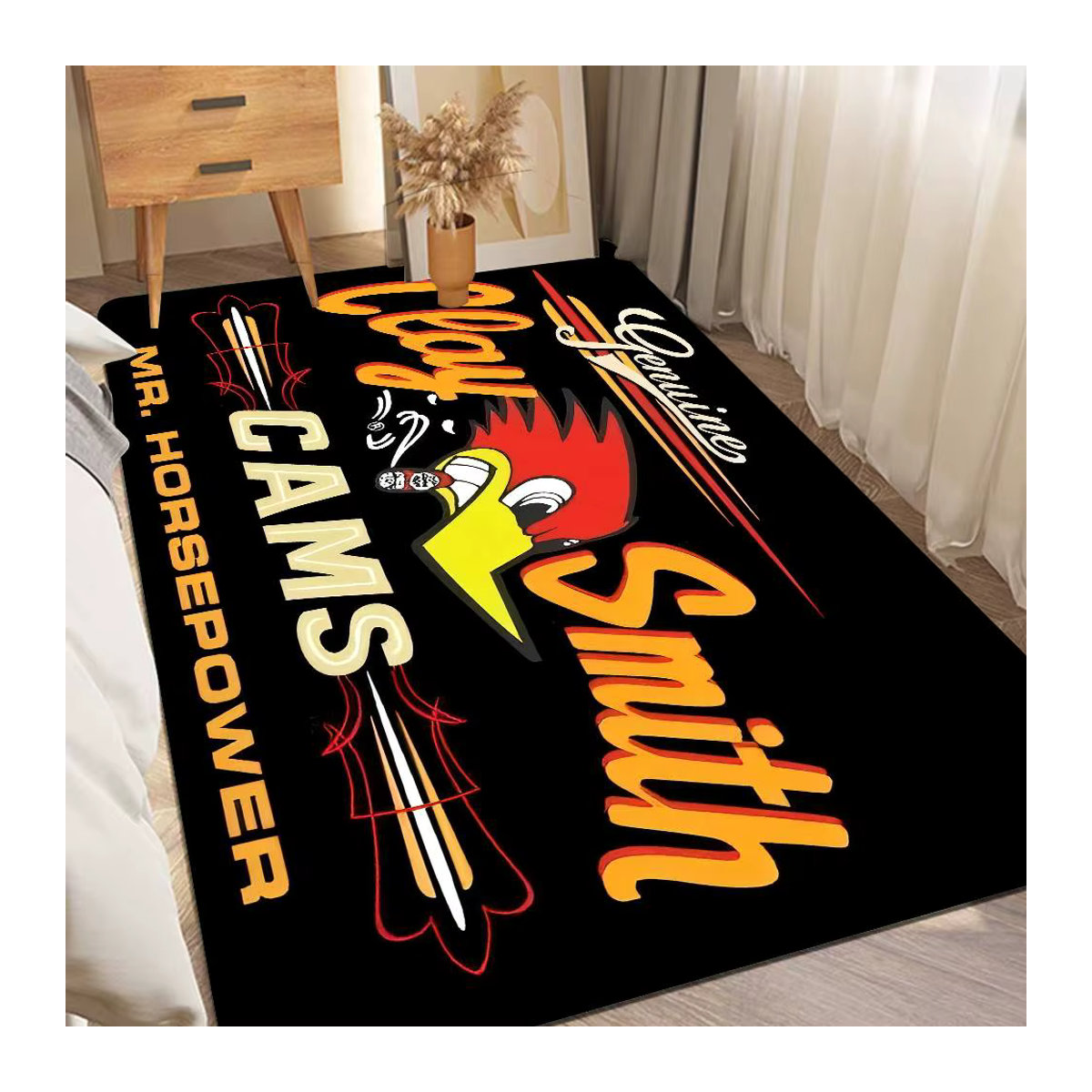 Mr H-horsepower Retro Wohnzimmer und Küchenteppich rutschfest mit Willkommen-Design - Bild 2