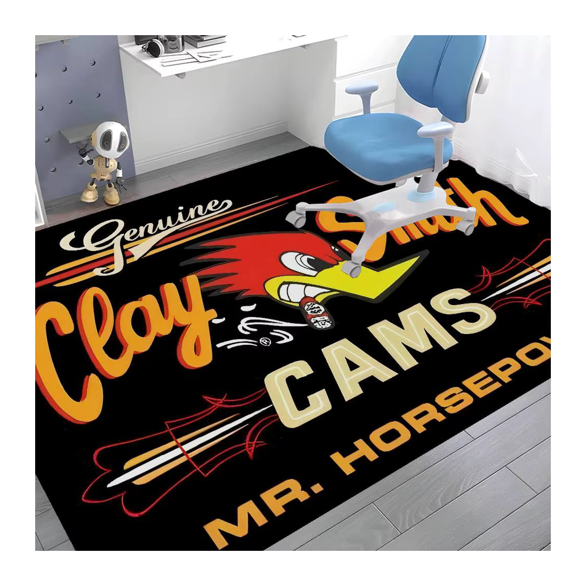 Mr H-horsepower Retro Wohnzimmer und Küchenteppich rutschfest mit Willkommen-Design - Bild 4