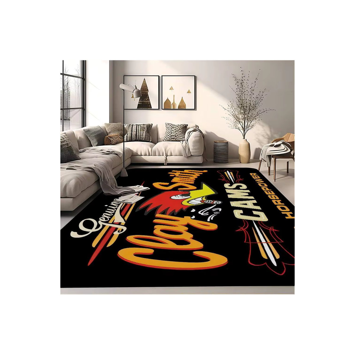Mr H-horsepower Retro Wohnzimmer und Küchenteppich rutschfest mit Willkommen-Design - Bild 7