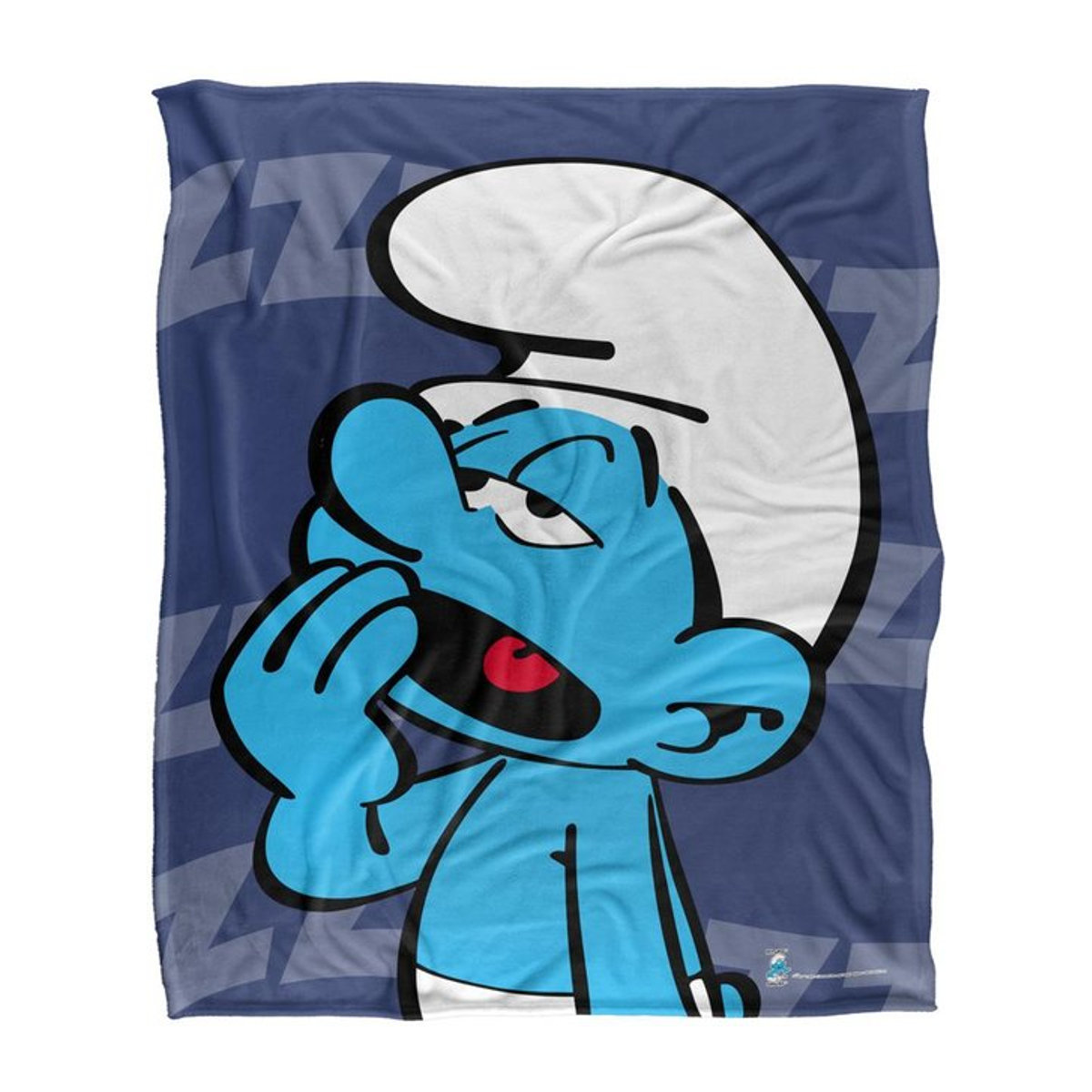 MrLazy Die Schlümpfe Seidige Faulpelz Superweiche Decke weiß/blau One Size - Bild 1