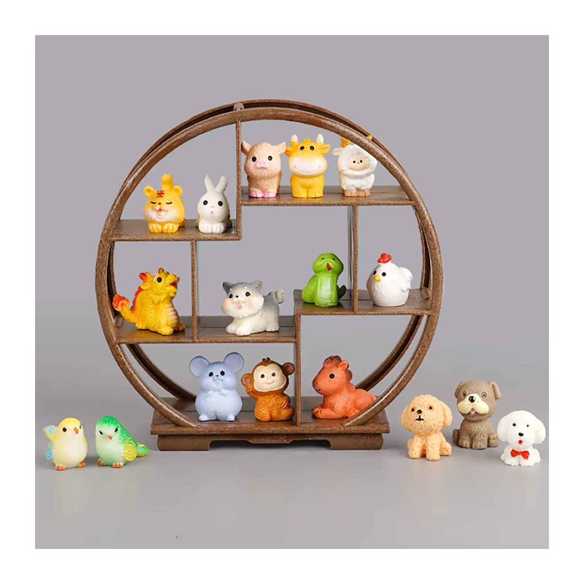 MSFTOYS Miniatur Puppenhaus Regal aus Holz in Beige und Braun für DIY Modellbau und Dekoration - Bild 3