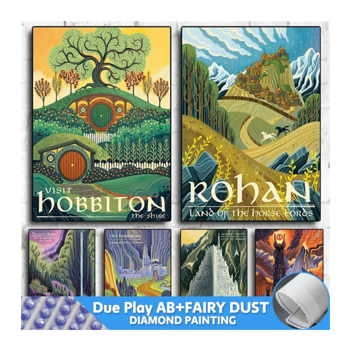 MTdiyart Diamond Painting Set Abstrakt Vintage Landschaft Mehrfarbig Quadratisch - Bild 1