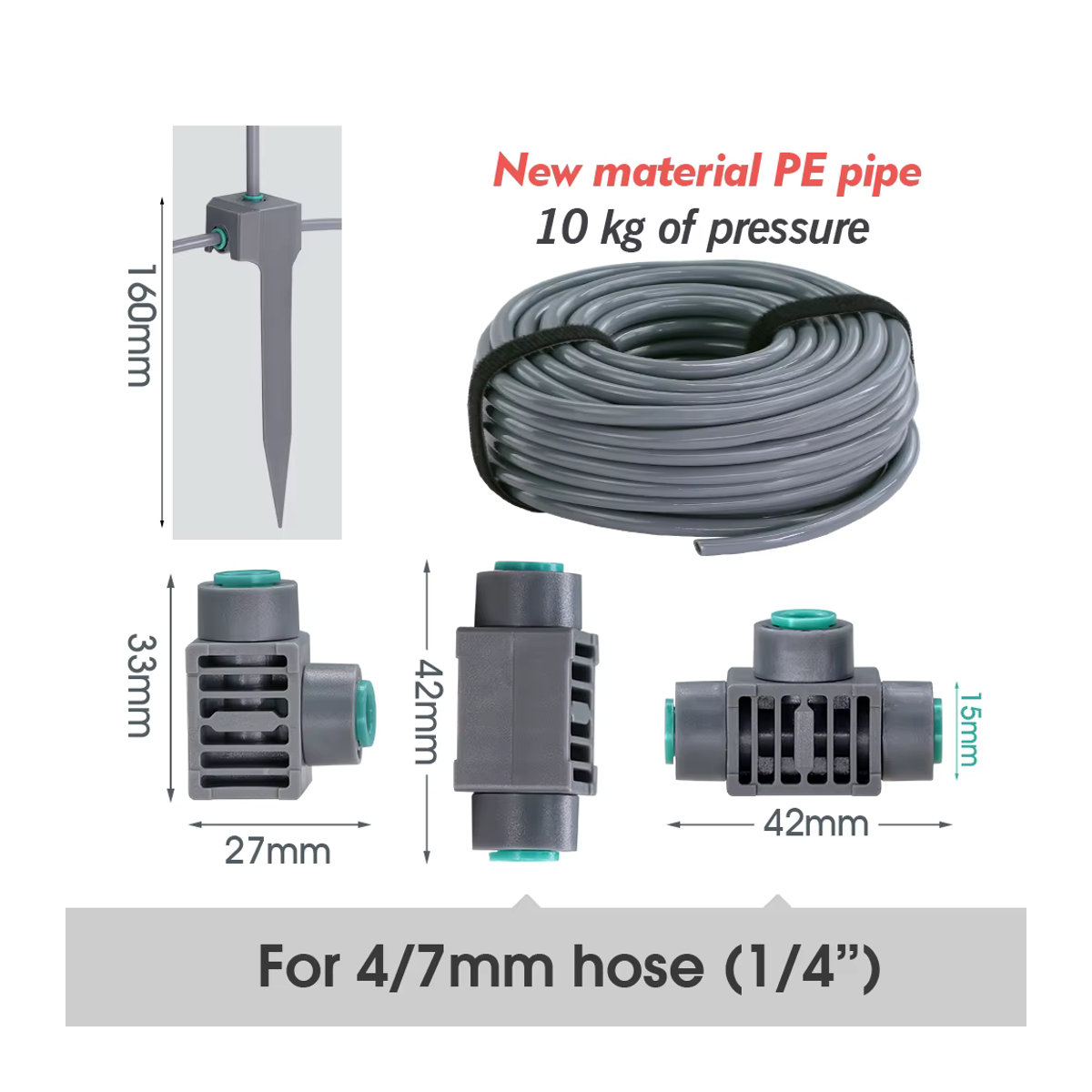 Muciakie Advanced Garden Misting Bewässerungssystem mit flexibler Messingdüse und Schnellanschluss für 1/4 Zoll Schlauch, Schwarz - Bild 3
