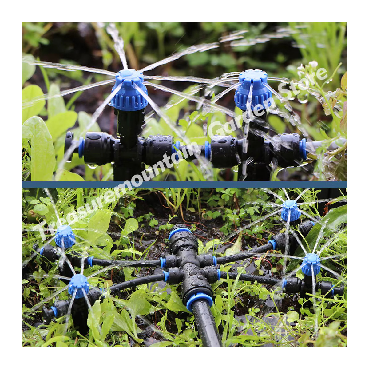 MUCIAKIE Micro-Bewässerungssystem mit 8-Loch verstellbarem Sprinkler, 15mm PE-Schlauch und Schnellanschluss, Schwarz - Bild 5