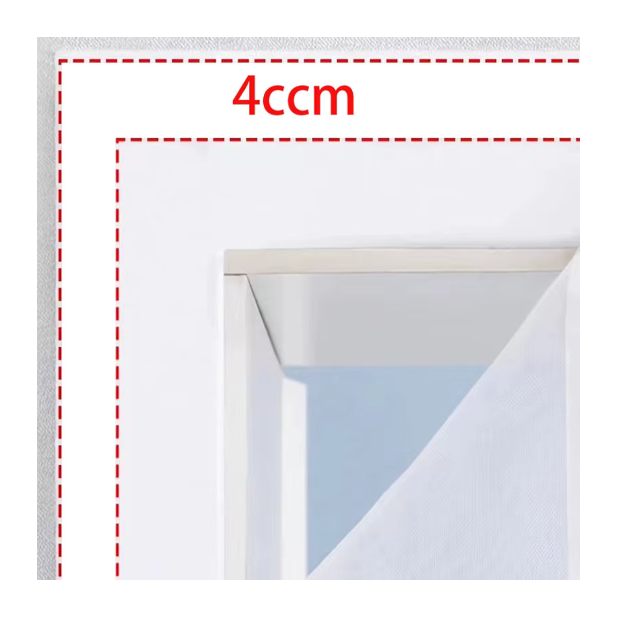 Mückensicherer Türvorhang aus magnetischer Diamantgaze in Weiß als Moskitonetz und selbstklebender Sichtschutz - Bild 3