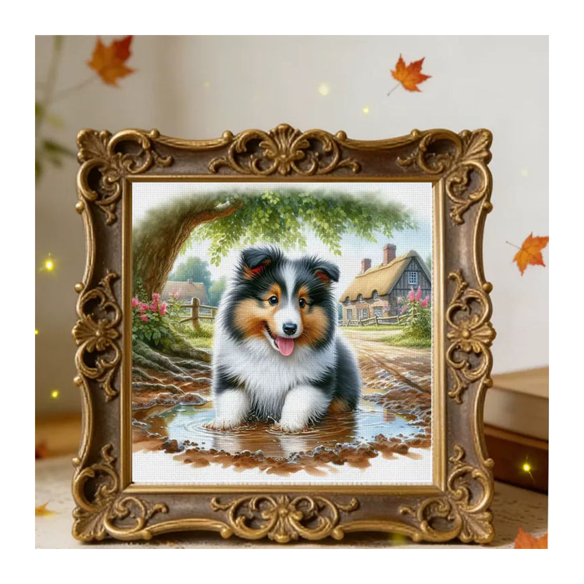 Muddy Puppy Kreuzstich-Set zum Selbermachen, 11CT Stickerei mit Tierprint in Mehrfarbig, Landhaus-Stil, B/H: 36 x 36 cm - Bild 6