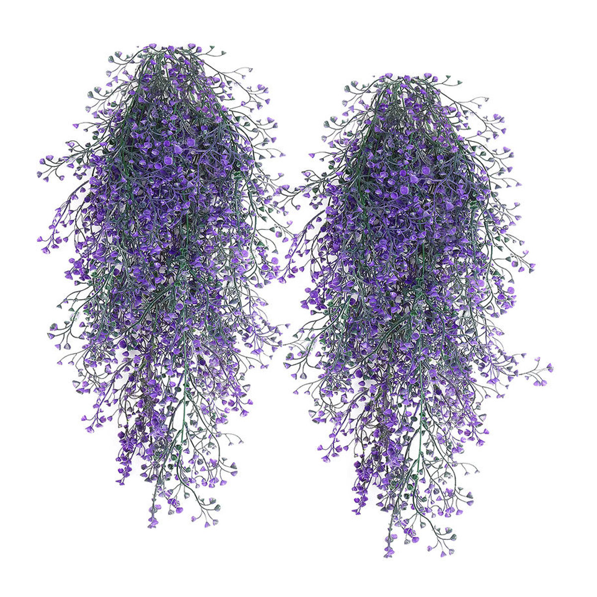 MUFU 2er-Set künstliche Blumen aus Kunststoff in Rosa und Lila, UV-beständige hängende Blumengirlande für Außenbereich und Innenräume zur Dekoration von Wänden, Hochzeiten oder Partys - Bild 3