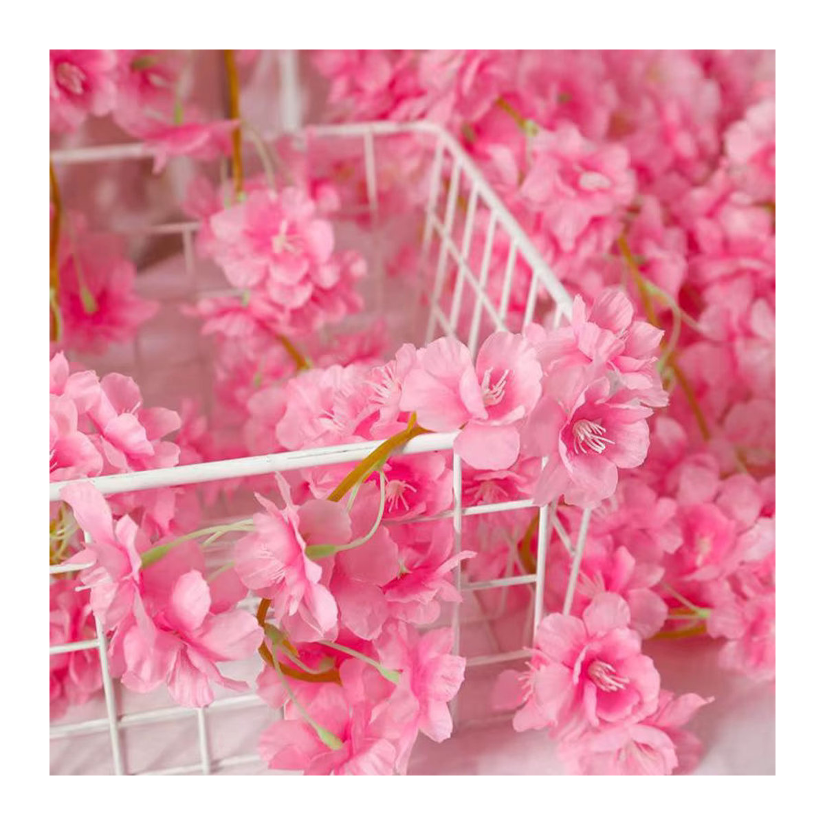MUFU Rosa Sakura künstliche Blumen Girlande Kirschblüten Ranken für Hochzeit und Dekoration - Bild 2