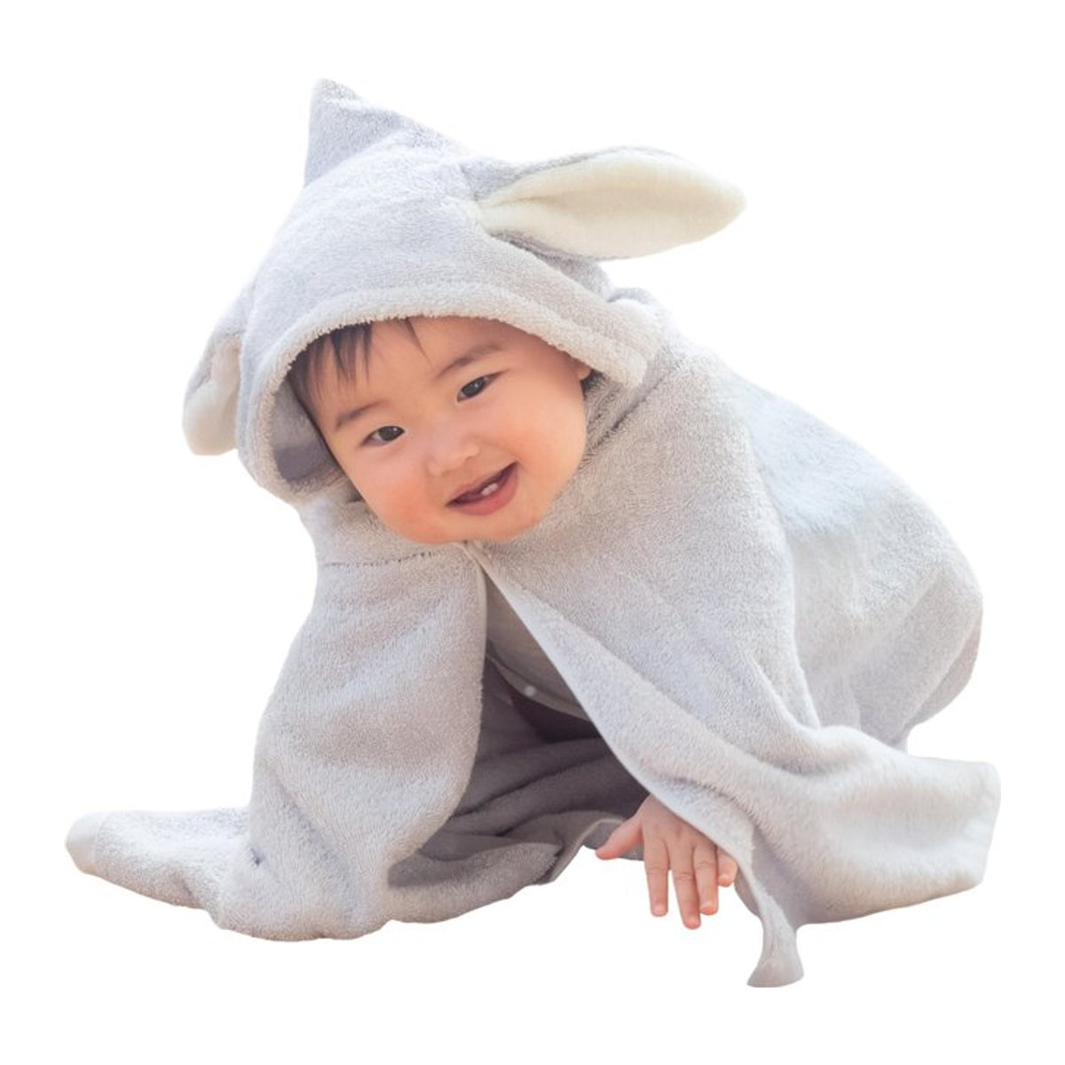 Muko Bio Baby Bademantel und Handtuch mit Hasendesign aus Senshu Japan - Bild 1