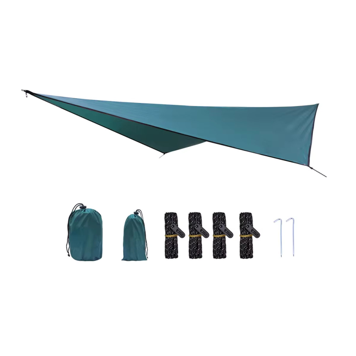 Multifunktionale Outdoor Hängematte mit Baldachin in Dunkelgrün, wasserdichtes Camping-Zelt mit Sonnenschutz und Diamant-Karomuster - Bild 2