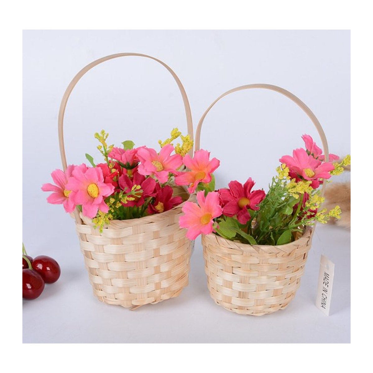 Multifunktionaler Aufbewahrungskorb aus Rattan und Bambus für Obst oder Blumen - Bild 1