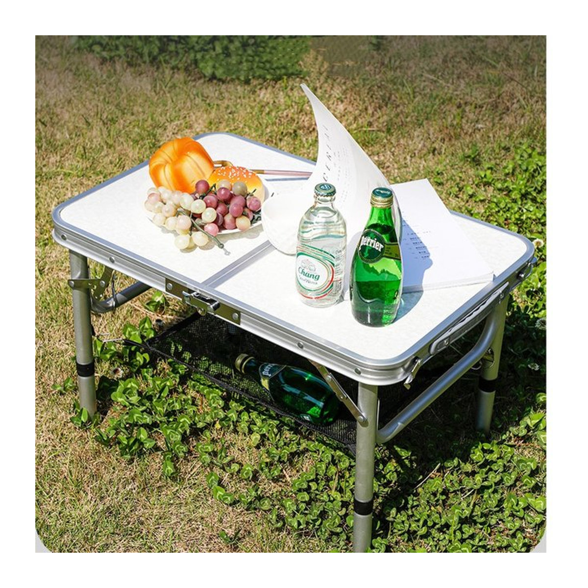 Multifunktionaler faltbarer Campingtisch aus Legierung für Outdoor und Picknick in Schwarz oder Weiß - Bild 1
