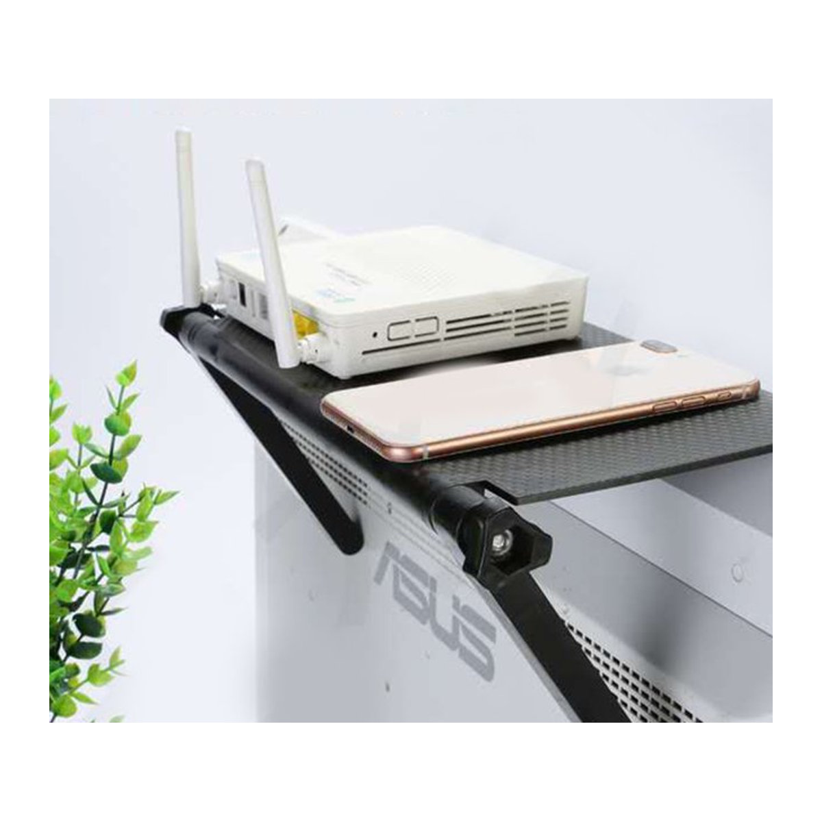 Multifunktionaler TV-Monitor Organizer und Bildschirm-Ablage als praktisches Regal für Home Office und Computer-Arbeitsplatz - Bild 1