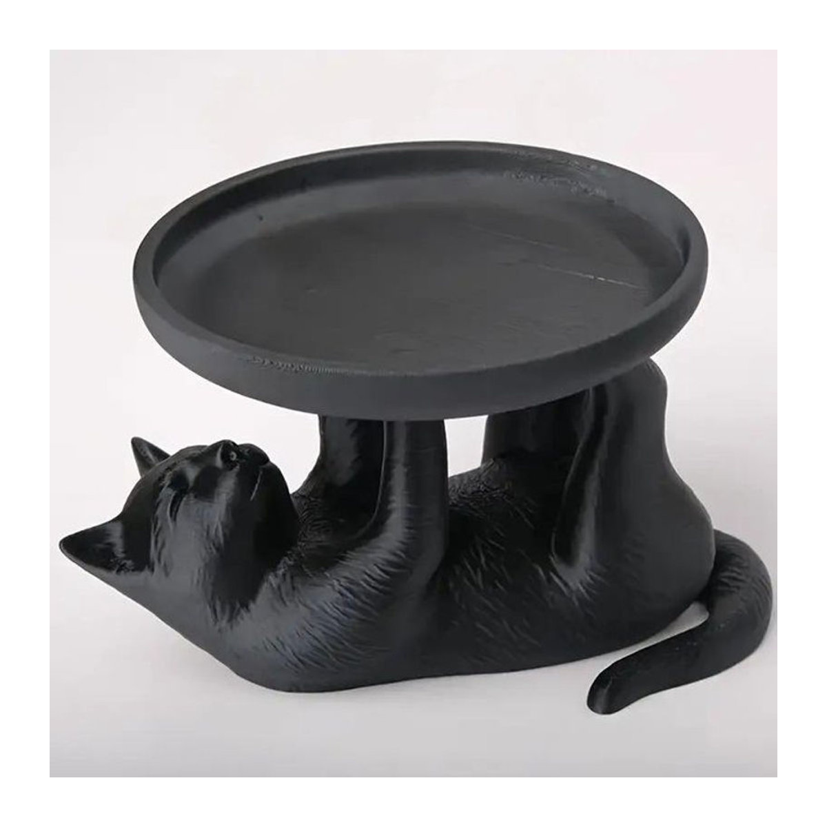 Multifunktionales Aufbewahrungsornament in Form einer schwarzen Katze aus Kunstharz mit rundem Design für deine Dekoration - Bild 4