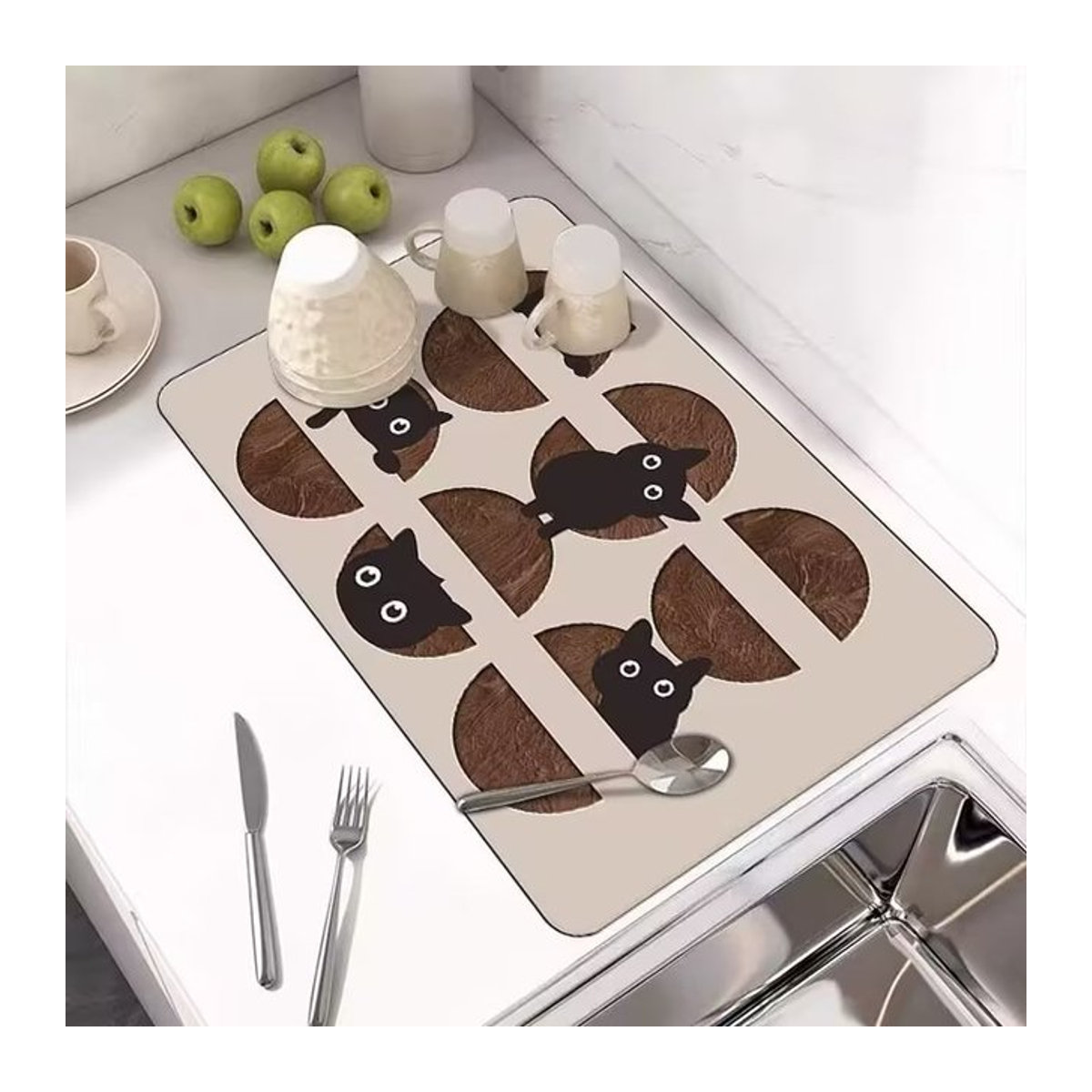 Multifunktionales Tischset mit Cartoon-Print als rutschfeste und saugfähige Unterlage für Couchtisch oder Küche - Bild 1