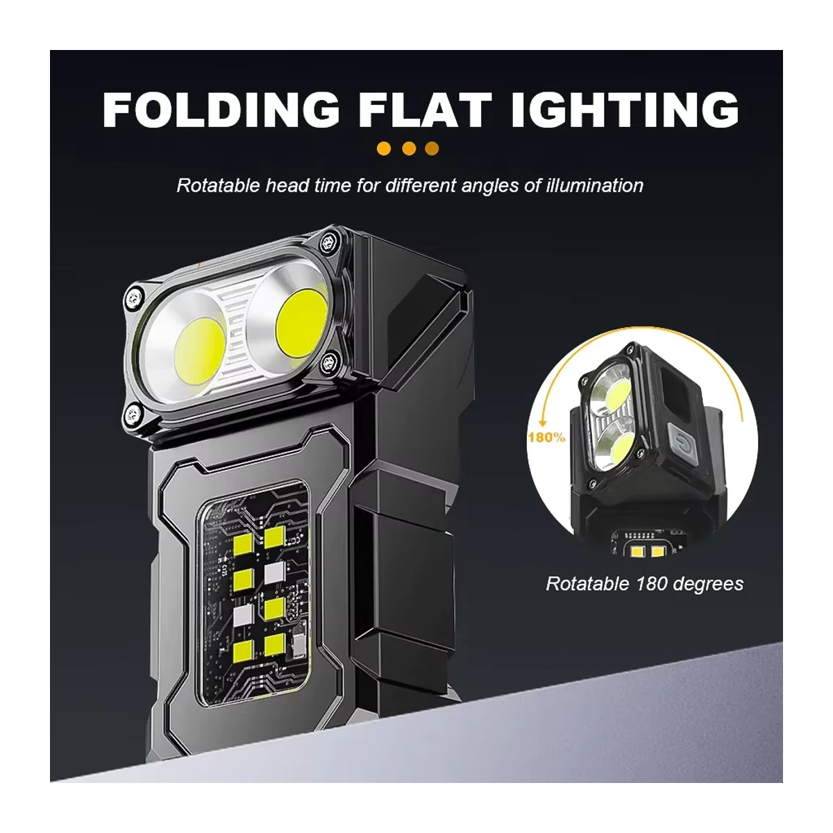 Multifunktions Mini LED COB Taschenlampe mit Dual-Lichtquelle, superhelle wiederaufladbare Camping-Notfalllampe mit Typ-C-Anschluss - Bild 4