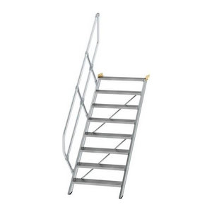 MUNK Günzburger Steigtechnik Treppe aus Aluminium und verzinktem Stahl in Alufarben