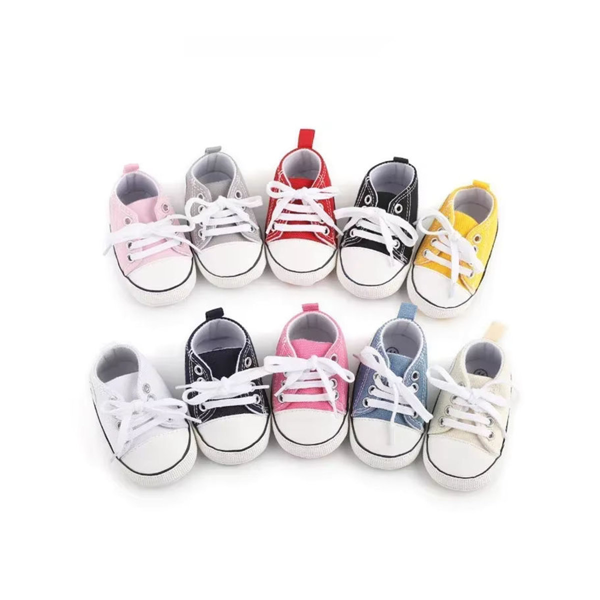MUPLY Leinwand Baby Sport Turnschuhe für Neugeborene und Kleinkinder in Grün und Mehrfarbig - Bild 4