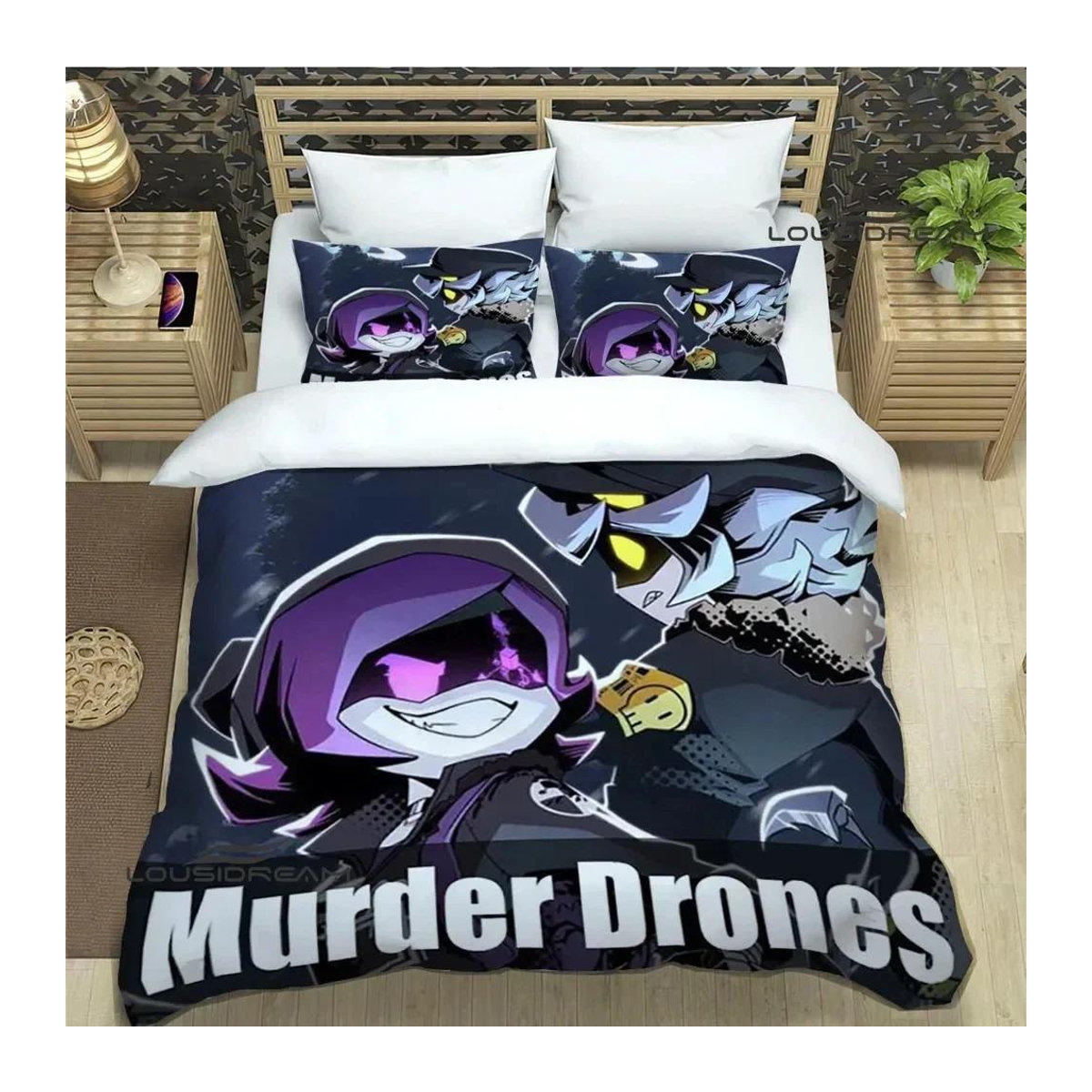 Murder-Drones Cartoon Bettwäscheset mit Reißverschluss, Multicolor, B/H: 135 x 200 cm - Bild 1