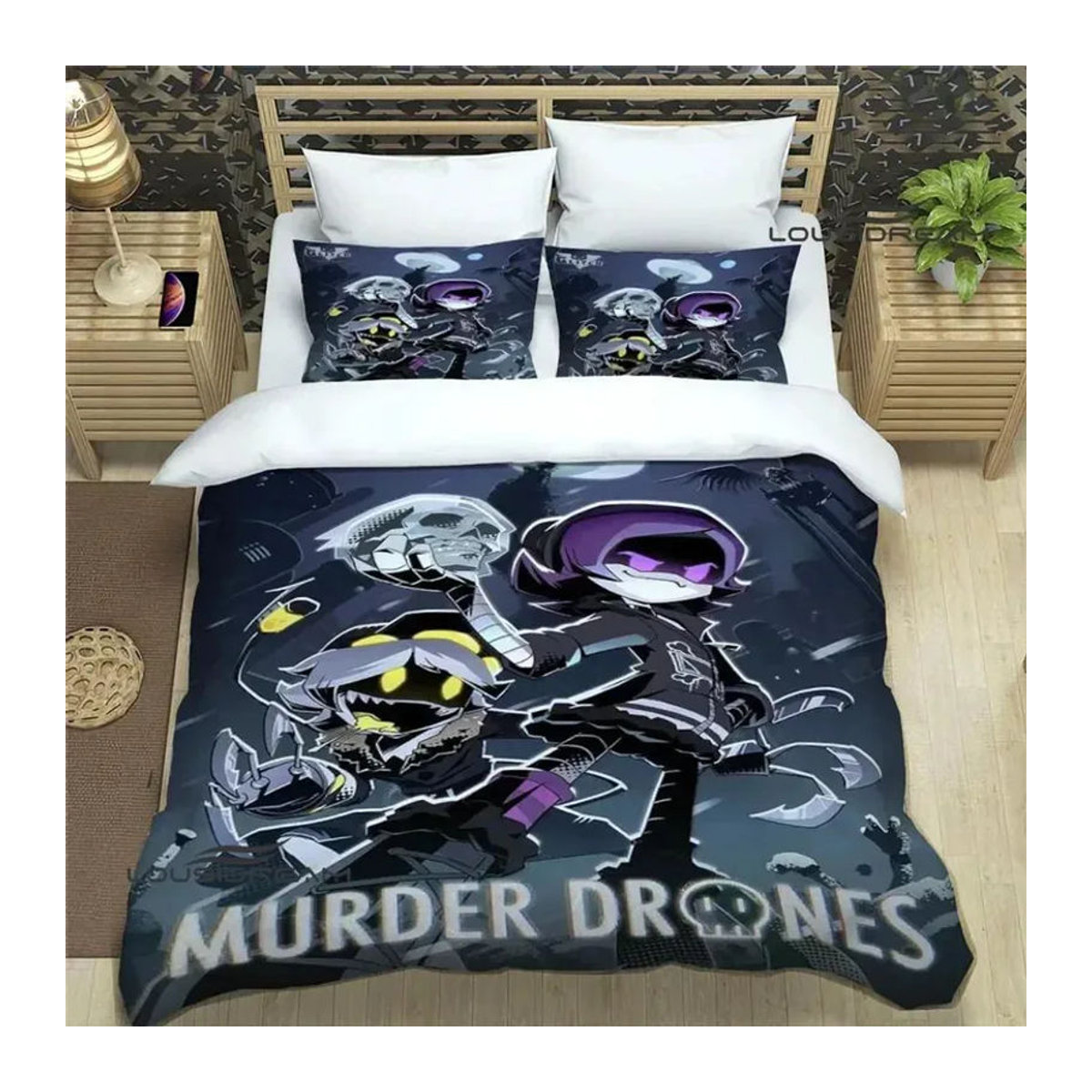 Murder-Drones Cartoon Bettwäscheset mit Reißverschluss, Multicolor, B/H: 135 x 200 cm - Bild 2