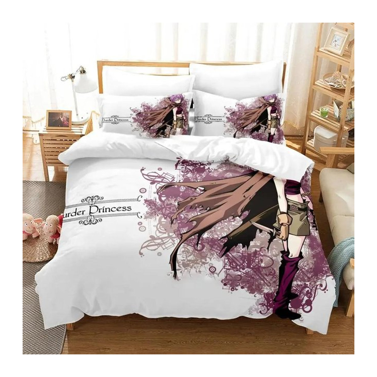 Murder Princess Bettwäscheset für Erwachsene mit Reißverschluss, Anime Design, B/H: 135 x 200 cm - Bild 1