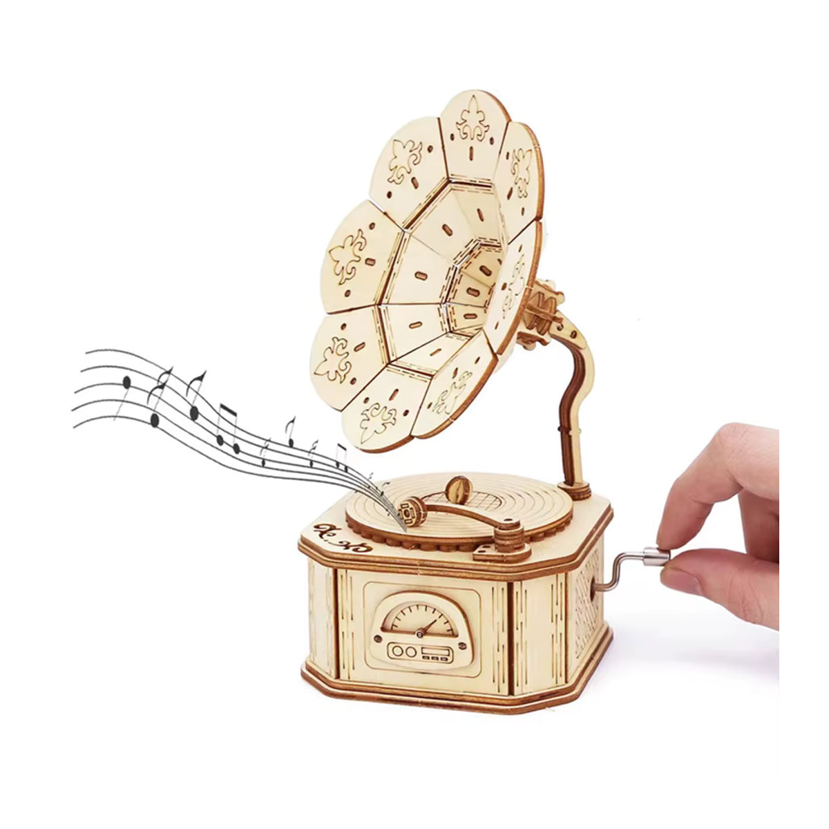 Music Park 3D Holz Puzzle Phonograph Sie sind mein Sonnenschein Vintage Spieluhr in Braun - Bild 2