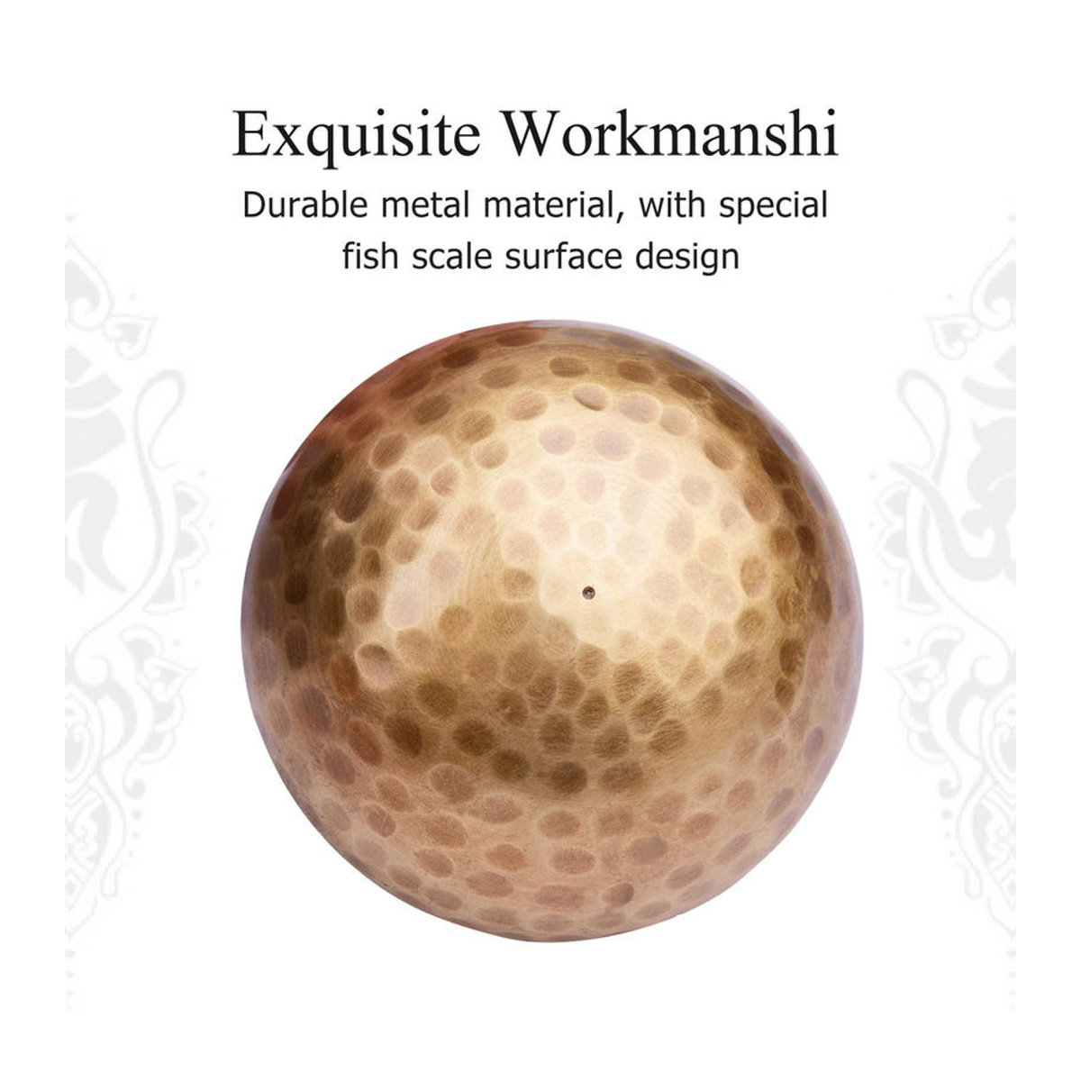 Muslady Tibetisches Klangschalen-Set für Meditation aus Metall in Gold mit Kissen und Holzschlägel, Durchmesser: 8 cm - Bild 10