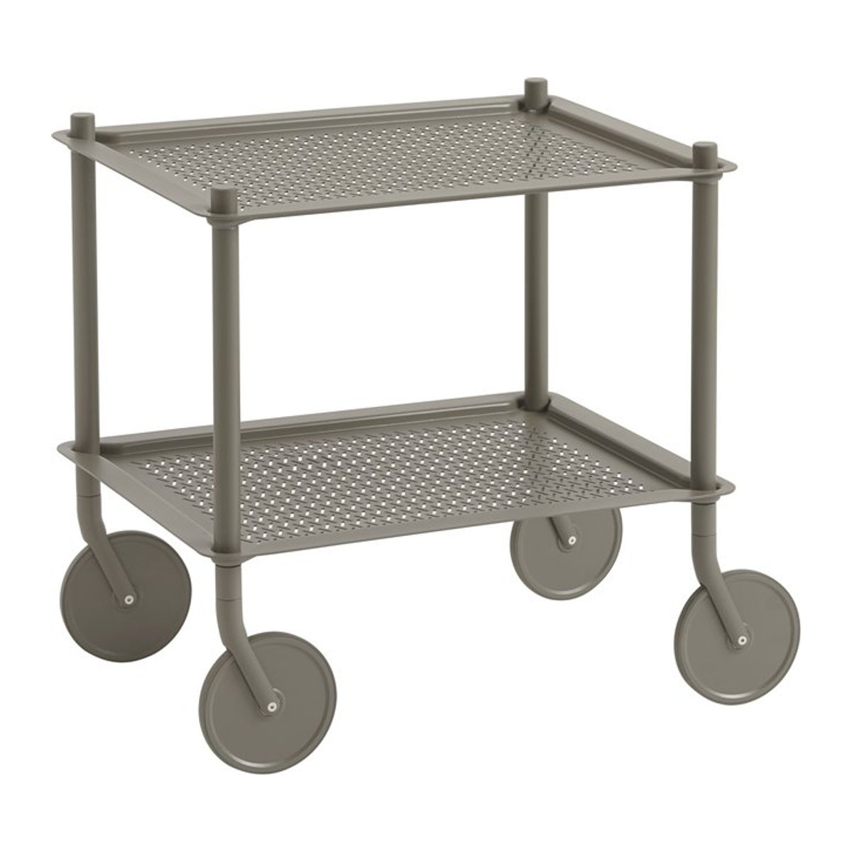 Muuto Flow Servierwagen in Braun und Grau mit Gummi-Elementen im klassischen minimalistischen Design - Bild 1
