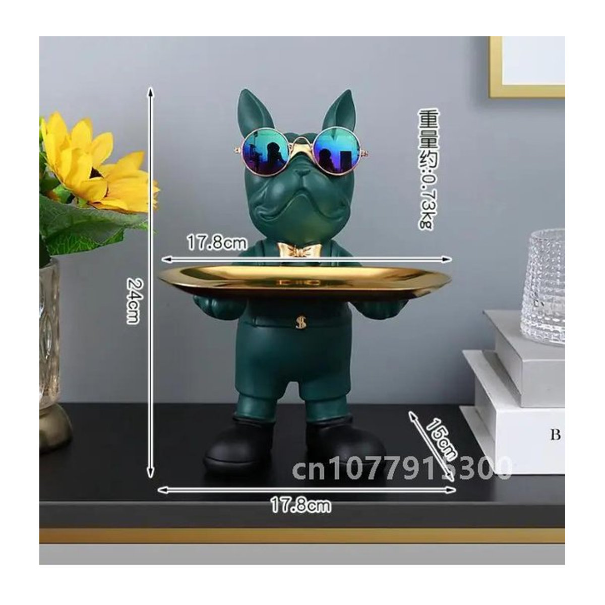 MUXIUWANJIA Bulldoggen Tierfigur aus Keramik und Harz als Tischdekoration und Skulptur - Bild 1