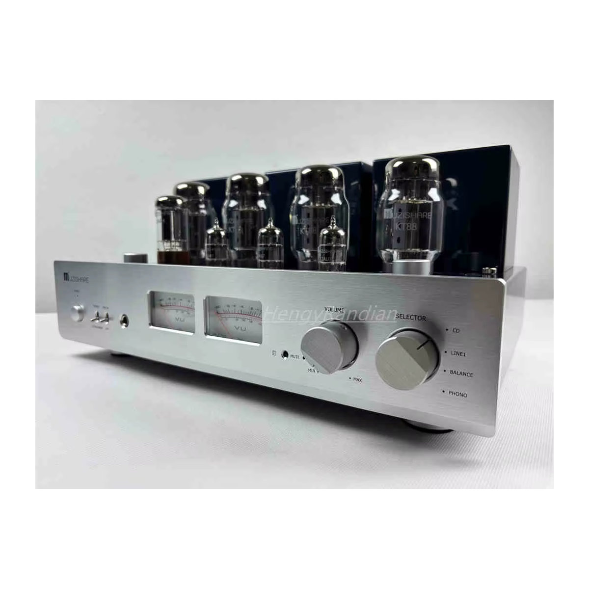 MUZISHARE X7 Elektronenröhren-Leistungsverstärker in Silber mit Fernbedienung, bestückt mit 12AX7, 12AU7, KT88 und 5AR4 Röhren - Bild 3