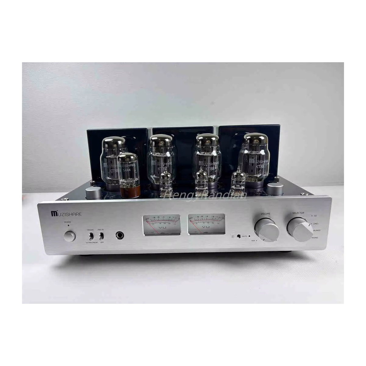 MUZISHARE X7 Elektronenröhren-Leistungsverstärker in Silber mit Fernbedienung, bestückt mit 12AX7, 12AU7, KT88 und 5AR4 Röhren - Bild 4