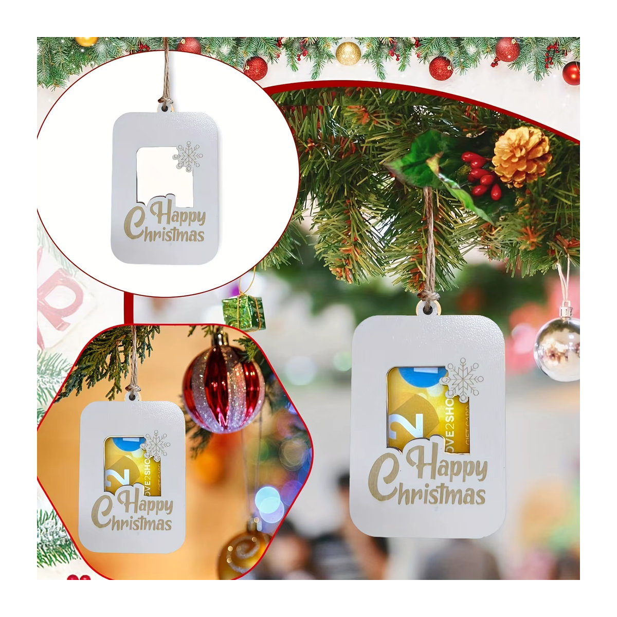 Mxiqqpltky Weihnachts-Geldhalter als Spardose und Baum-Anhänger in Multicolor - Bild 3