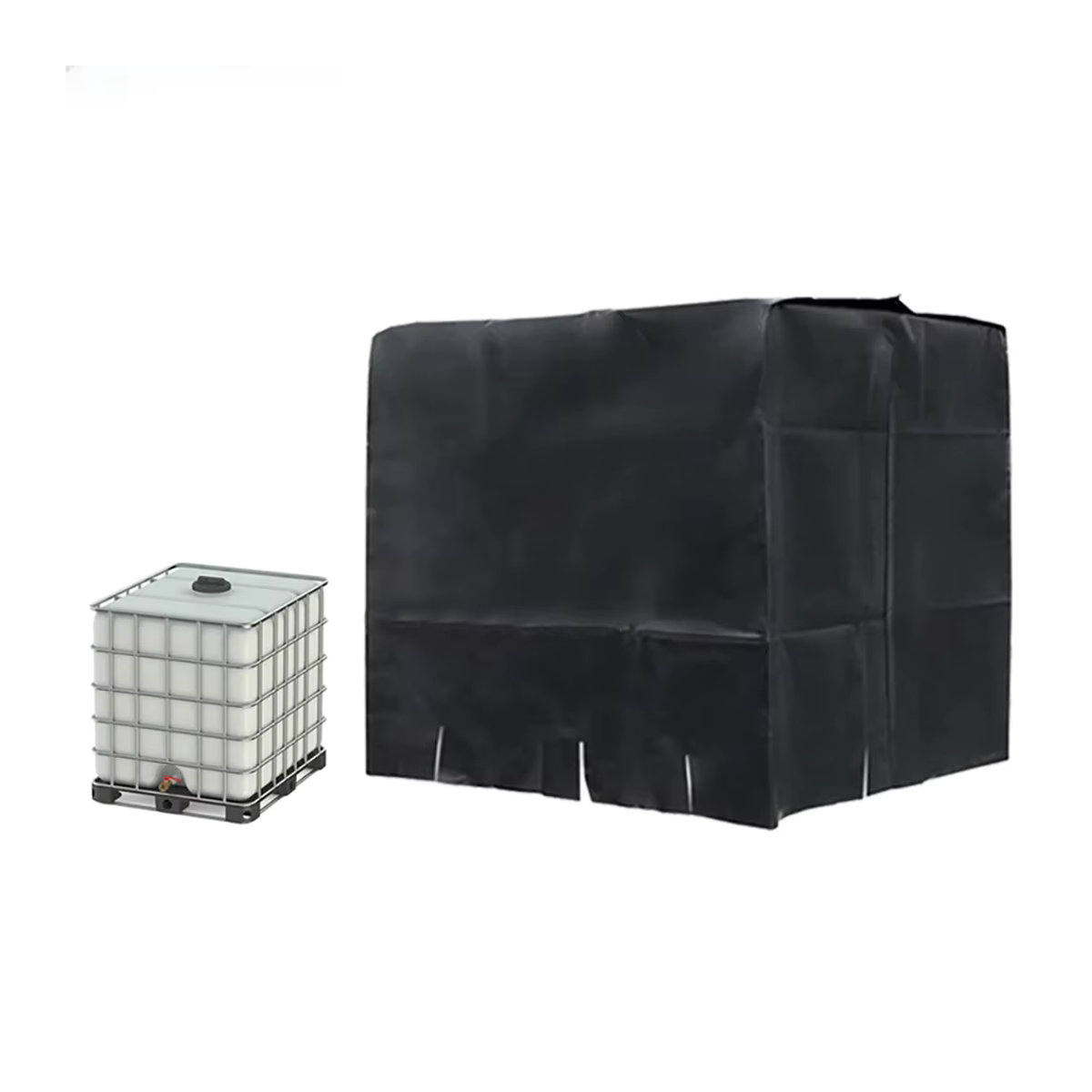 MY·BAKERMAN Schwarze IBC-Wassertank-Schutzhülle für 1000 Liter, wasserdichte Tragetasche für den Außenbereich mit Sonnenschutz und Staubschutz - Bild 7