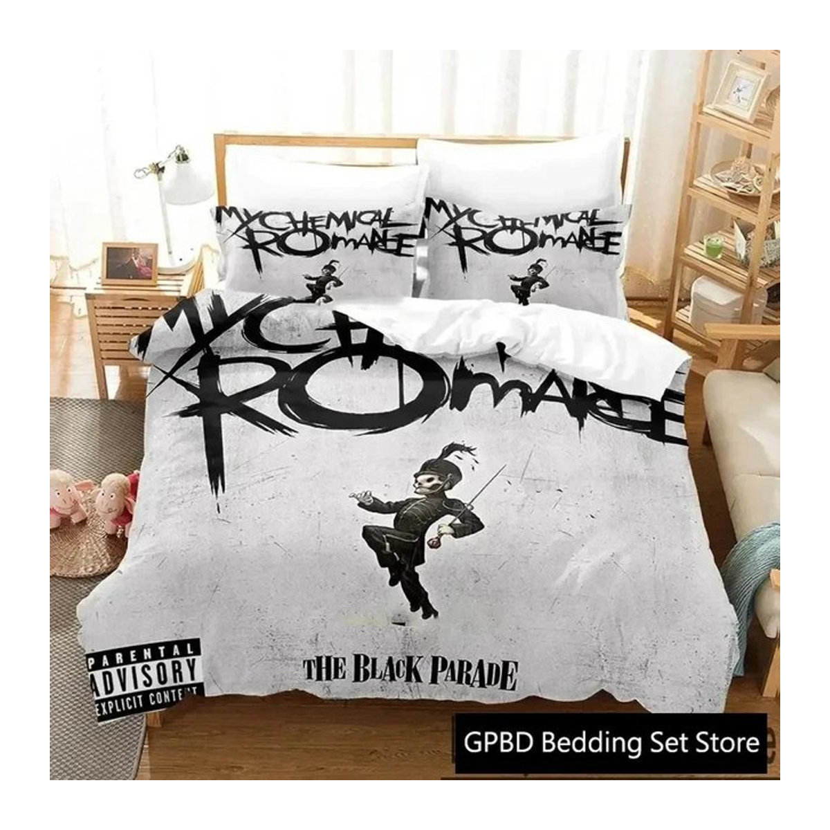 My Chemical Romance Bettwäscheset mit 3D-Druck inklusive Bettbezug und Kissenbezug, B/H: 70 x 133 cm - Bild 1