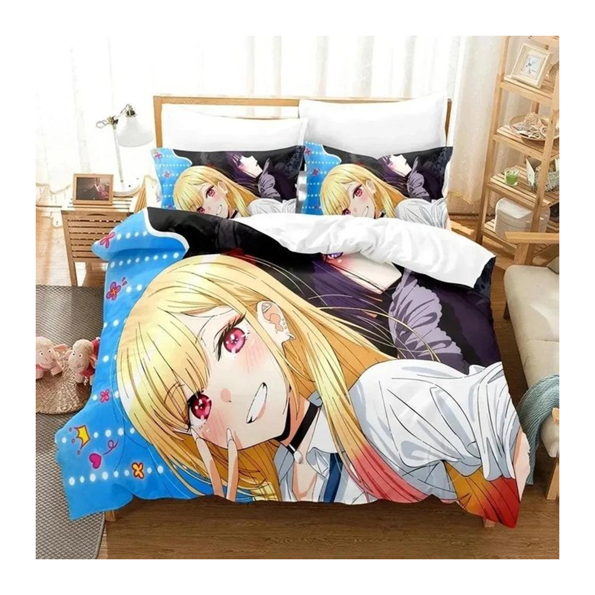My Dress Up Darling Bettwäscheset mit Anime Kitagawa Marin, 3-teilig, Multicolor, B/H: 135 x 200 cm - Bild 1