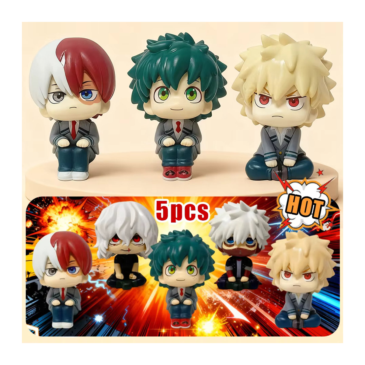 My Hero Academia Anime-Figuren aus PVC als Sammlerstücke für Tomura Shigaraki, Izuku Midoriya, Katsuki Bakugo oder Shoto Todoroki, mehrfarbig, Höhe: 9-10 cm - Bild 5